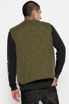 Available In Olive. Full Zip Closure 2 Front Chest Pockets Sleeveless Quilt Design Shell: 100% Nylon Lining/Filling: 100% Polyester Imported | Mens Layer Up Quilted Vest in Olive Green size 3XL by Fashion Nova Khaki Nylon Vest, Khaki Sleeveless Nylon Vest, Casual Khaki Nylon Vest, Sleeveless Green Nylon Outerwear, Casual Nylon Sleeveless Vest, Casual Sleeveless Nylon Vest, Casual Sleeveless Nylon Top, Green Sleeveless Cotton Outerwear, Casual Nylon Vest Top