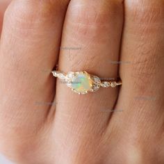 Leaf SI Clarity Diamond Ring, 6mm Opal Milgrain Ring, 14k Yellow Gold Gemstone & Opal Ring, Engagement Stackable Ring, Christmas Gift Fine Handmade Jewelry.This ring set is an ORIGINAL DESIGN by TheFourSquare14K Gold Ring, Studded Ring, Dainty Wedding Ring, Opal Engagement Ring, Gemstone Ring For Her, Triangle Ring, 14k Gold Ring, Band Ring★Details14k Yellow GoldMain gemstone: Opal Shape: RoundStone Size : 6mmRing Size ; US 7SI Clarity Diamond, NaturalQuality: SI quality, conflict-free Band 14k Gold Opal Ring With Halo Design For Anniversary, 14k Gold Opal Ring With Round Band For Wedding, Yellow Gold Opal Ring For Anniversary, Gold Opal Birthstone Wedding Ring, Yellow Gold Opal Wedding Ring With Birthstone, Heirloom Opal Wedding Ring, Heirloom Style Opal Wedding Ring, Yellow Gold Opal Ring With Center Stone For Wedding, Wedding Opal Ring In Yellow Gold With Accent Stones