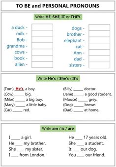 In this sheet, your ESL students will practice the use of personal pronouns and the verb to be in English in the Present Simple form. Save this pin for your next ESL lesson! Personal Pronouns Worksheets, Verb To Be, English Grammar For Kids, Grammar For Kids, Personal Pronouns, Teaching English Grammar, Verb Worksheets, English Grammar Worksheets, English Worksheets For Kids