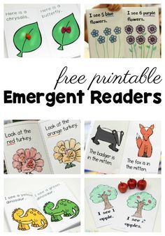 free printable emergent readers for children to use