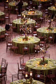 tables and chairs are set up for an event