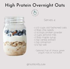 the ingredients for high protein overnight oats