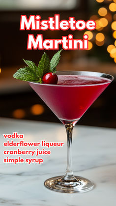 Mistletoe Martini Mistletoe Cocktail Holiday Drinks, Mistletoe And Mimosas Party, Mistletoe Kiss Cocktail, Xmas Martini Recipes, Christmas Martini Recipes Vodka, Holiday Cocktail Party Food, Cranberry Martini Recipes, Flavored Martini Recipes, Christmas Martinis Holiday Drinks