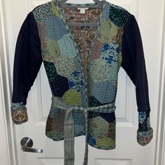 Nwot! Highly Sought After Kantha Stitching Jacket. Great For In Between Weather. Has A Nice Weight To It. Sundance Women's Hyannis Kantha Patchwork Quilted Jacket In Size Xs -Belted Patchwork, Kantha Embroidered Jacket. -Reversible Dimensions When Laid Flat: Shoulder To Shoulder: 16.5" Underarm To Underarm: 17.5" Shoulder To Bottom Hem: 24" Sleeve Length: 22" All Measurements Are Approximate & Laying Flat! Thank You For Visiting My Closet. Bundle To Save Kantha Patchwork Quilt, Patchwork Quilt Jacket, Bohemian Kimono, Lace Kimono, Belted Jacket, Fantasy Costumes, Womens Kimono, Embroidered Jacket, Casual Sandals