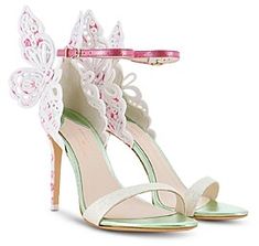 Sophia Webster x LoveShackFancy Women's Chiara Butterfly High Heel Sandals Sophia Webster Chiara, Sophia Webster Shoes, Butterfly Shoes, Hello Lover, Buckles Fashion, Embroidered Butterfly, Fancy Shoes, Sophia Webster, Only Shoes