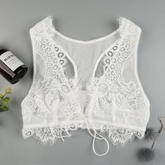 Women's Lace Soft Bra - Zorket Beach Lace Stretch Crop Top, Beach Crop Top In Lace That Is Bra Friendly, Beach Lace Crop Top Bra Friendly, Beach Lace Crop Top, Bra Friendly, White Low-cut Crop Top With Built-in Bra, Beach-ready Bra-friendly Lace Crop Top, White Low-cut Crop Top For Spring, Stretch Bra For Summer Party, White Underwire Top For Summer