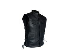 Biker CLUB VEST® with Side Laces Made from premium cowhide leather Gun pocket with easy access right under first snaps without opening front zipper Heavy duty Naked Cowhide Leather Deep concealed gun pockets inside 1 slip pocket inside right 1 zippered pocket inside left 2 slip pockets on waist 2 breast pockets with button-snap closure Zippered and button-snapped front closure Leather trim around neck and arms Rounded collar that does not chafe neck Full back panel to sew on club patches and other embroidery patches Dream Apparel® understands the value of freedom, comfort, and personal protection. That's why we've made this genuine naked cowhide leather vest with side laces, but now with even easier access to your gun. Right between the first set of snaps and the zipper, there is a snapped Fitted Biker Jacket For Spring Outdoor, Spring Moto Outerwear For Motorcycling, Moto Vest For Biker Events In Fall, Moto Style Vest For Biker Events In Fall, Fall Biker Vest For Motorcycling, Biker Vest For Motorcycling In Fall, Winter Biker Vest With Pockets, Fall Biker Vest For Outdoor, Fall Outdoor Biker Vest