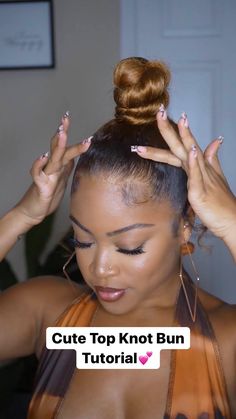 Candice J. | Miami Influencer | Content Creator💕 | Idk why I stopped doing little tutorials (actually I do🥲) but I’m backkk! It literally amazes me that I’m still trying new styles on my... | Instagram Knotted Bun Tutorial, Natural Hair Ponytail, Top Knot Bun, Natural Hair Bun Styles, Natural Hair Tutorials, Bun Styles, Braided Cornrow Hairstyles, Bun Tutorial, Hair Ponytail