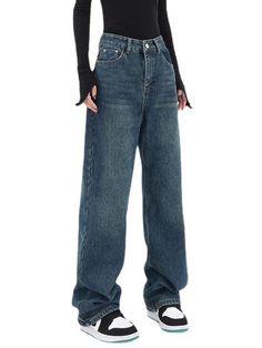 ⚡Buy 2024 Vintage Blue Button Back Boyfriend Jeans Blue L under $55.00 in Jeans at AnotherChill.com Online. Style: Casual/Street/Y2K/Vintage/Preppy/Punk/Hip Pop/Sweet. Fabric Content: Cotton Blend. Fit Type: Loose Fit. Versatile Design: The jeans feature a vintage blue color which is versatile and can easily be paired with any outfit, making it a must have staple in your wardrobe.. Comfortable Fit: The loose fit design of these jeans ensures maximum comfort while maintaining a stylish look.. Unique Features: The jeans come with stylish and decorative buttons on the back, adding a unique touch to your outfit.. High Quality Material: Made from a cotton blend, the jeans are soft, durable, and easy to clean.. SIZE. Waist. Hips. Outseam. S. 28inch/ 71cm. 42inch/ 106cm. 41inch/ 105cm. M. 29inch/ Winter Blue Jeans With Button Closure, Baggy Dresses, Street Y2k, Oversized Sweater Cardigan, 2000s Outfits, Vintage Preppy, Clothing Details, Loose Outfit, Cutout Dress