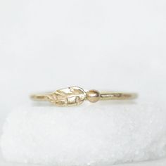 Skinny Gold Leaf Stacking Ring - 1.3mm 14k OR 18k Gold Leaf and Bud Stacking Ring - Eco-Friendly Rec Delicate 14k Gold Engraved Promise Ring, Dainty Engraved Yellow Gold Ring, 14k Yellow Gold Flower Promise Ring, Yellow Gold Flower Ring For Promise, Heirloom Yellow Gold Midi Promise Rings, Yellow Gold Tiny Stackable Promise Rings, 14k Yellow Gold Toe Ring With Flower Design, Sterling Silver Yellow Gold Flower Promise Ring, Delicate Yellow Gold Stackable Promise Rings