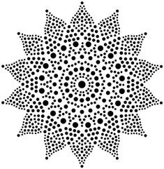 an abstract black and white pattern with dots on it's center, in the shape of a star