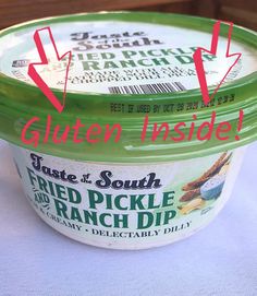 an open yogurt container with the label labeled gluten inside