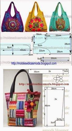 three different types of purses with the measurements shown below them and how to measure them