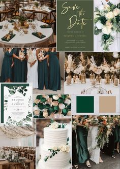 green and gold wedding color scheme