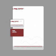 a letterhead, business card and envelope designed for company