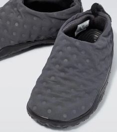 The ACG Air Moc sneakers from Nike are made with dimpled fabric uppers that are designed for durability and insulation. They textured style is set atop drop-in midsoles and feature pull-tabs..Upper: fabric.Toe shape: round toe.Sole: fabric insole, rubber sole.Closure: elasticated strap.Comes with a box.Designer color name: Anthracite/Black-Black.Made in Vietnam.Lining: fabric.True to size.US sizes Non-slip Nylon Sneakers With Round Toe, Comfortable Waterproof Nylon Sneakers, Nike Non-slip Sneakers For Outdoor, Outdoor Nylon Sneakers With Textured Sole, Nike Acg, Mens Sportswear, Sneaker Collection, Casual Sneakers, Sneakers Nike