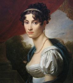 a painting of a woman in a white dress