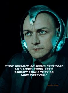 a man wearing headphones with a quote about the movie's character, dr strange