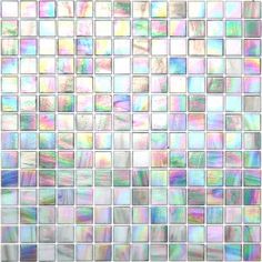 a mosaic tile wall with many different colors