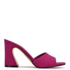 Unah Heeled Slide Sandals - Nine West Dark Pink Sandals, Mule Sneakers, Satchel Backpack, Pink Sandals, Purple Suede, Wide Calf Boots, Pink Heels, Pink Suede, Slingback Sandal