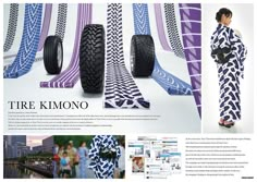 an advertisement for tire kimono featuring tires