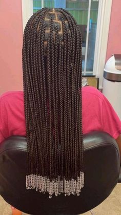 Peek A Boo Box Braids With Beads, Black Kids Braids Hairstyles, Hairstyle Ideas Easy, Short Box Braids Hairstyles, Cute Box Braids, Big Box Braids Hairstyles, Girl Braided Hairstyles, Goddess Braids Hairstyles, African Hair Braiding Styles