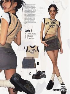 Stand Out Fashion, Y2k Outfits Poses, Vintage Alternative Aesthetic, Y2k Ootd Ideas, K Pop Club Outfit, Y2k Outfits For School Summer, Acubi Fashion Photoshoot, Y2k Outfits Street Style Women, Y2k Fashion Poster