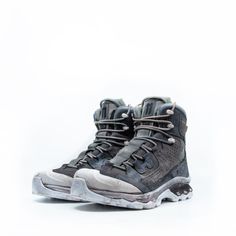 11 By Boris Bidjan Saberi X Salomon Boot 2 Gtx. Limited Edition. Rare Find. Color: Grey Condition: New In Box Size: 8us 7.5uk 41 1/3eu 26cm - Salomon Boot 2 Gtx - 11 By Boris Bidjan Saberi X Salomon Advanced Collaboration - Ankle-High Boots - Gore-Tex Canvas And Nubuck Leather Upper - Branding Tongue - Padded Collar And Tongue - Logo Printed At The Heel Counter And Sides - Lace-Up Closure - Contragrip Rubber Outsole - Each Item Is Unique, Coloration May Vary From The Image - Color: Saberi Grey ( Gray Waterproof Lace-up Boots For Sports, Gray High-top Sneakers With Vibram Sole And Round Toe, Boris Bidjan Saberi Shoes, High-top Trail Running Boots With Abzorb Midsole, Gray Lace-up High-top Sneakers For Outdoor, Functional Gray Round Toe Boots, Gray High-top Sneakers For Outdoor, Gray High-top Walking Boots, Lace-up Boots With Reinforced Toe For Trail Running