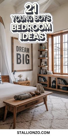 An image showcasing unique young boys bedroom ideas. College Male Bedroom, Preteen Boy Bedroom Design, Decorating Boys Bedroom Ideas, Boys Room 6 Yrs Old, Kids Twin Bed Ideas, Boys Boho Bedroom Ideas, Kid Bedroom Ideas For Boys, Little Boy Bedroom Ideas Small Rooms, Young Boy Bedroom Design