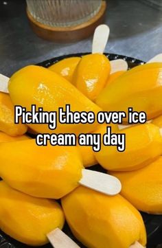 a pile of lemons with the words picking these over ice cream any day on it