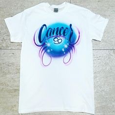 airbrush custom spray paint  Zodiac Cancer Airbrush Shirt Design shirts hats shoes outfit  graffiti 90s 80s design t-shirts  Airbrush Brothers Shirt Baby Shirt Design, Zodiac Shirts, Butterfly Shirts, Air Brush, Color Shirt