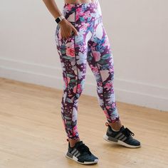 Motivate Pants - Maroon Floral – Maven Thread Floral Print Athleisure Activewear For Sports, Floral Print Athletic Activewear For Sports, Fitted Floral Print Activewear For Sports, Stretch Floral Print Athleisure Activewear, Floral Print Stretch Athleisure Activewear, Sporty Floral Print Activewear For Workout, Floral Print Fitted Activewear For Gym, Floral Print Athleisure Activewear, Floral Print Athleisure Activewear For Workout