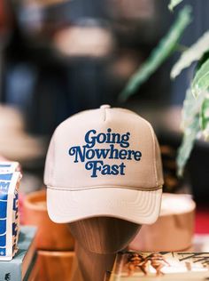 Going Nowhere Fast Trucker Hat - Golden Hour BoutiqueTrucker Hat Men’s Trucker Hat Outfit, Trucker Hat Outfit, Going Nowhere, Cool Hat, Black Trucker Hat, Trendy Hat, Puff Print, Farm Girl, Outfits With Hats