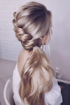 Cute And Easy Wedding Hairstyles ❤ easy wedding hairstyles elegant ponytail on long blonde hair hair_vera #weddingforward #wedding #bride #easyweddinghairstyles Side Braids For Long Hair, Side Ponytail Hairstyles, Tail Hairstyle, Hairstyle Easy, Side Braid Hairstyles, Easy Hairstyle, Wedding Hair Down, Long Blonde, Trending Hairstyles