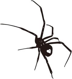 a black and white image of a spider with heart shaped eyes on it's back