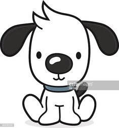 a cartoon dog sitting down with its eyes closed