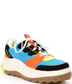 From HOLO Footwear&#x2C; the Women's 90s Colorblock Sneakers feature:Suede and fabric upperLace up closureFabric liningRubber outsoleApprox. 0.39" heel heightImported. Colorblock Sneakers, Platform Sneakers, Dillard's, Bright Blue, Tennis Shoes, Casual Sneakers, Womens Shoes Sneakers, Color Blocking, Heel Height