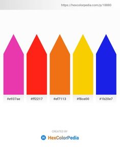 the color chart for different houses is shown in red, orange, yellow and blue