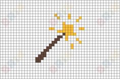 Pixel Drawing Harry Potter, Harry Potter Pixel Art Grid, Golden Snitch Pixel Art, Mini Harry Potter Cross Stitch, Magic Wand Harry Potter, Golden Snitch Cross Stitch, Art Harry Potter, 8 Bit Art, Harry Potter Wand