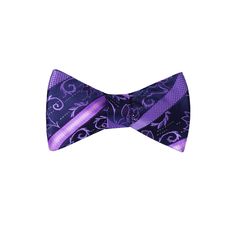 Purple Floral Bow Tie Black Suit Purple Bowtie, Lavender Suit, Elegant Multicolor Bow Tie, Luxury Purple Business Ties, Purple Dress Shirt, Formal Pre-tied Bow Tie With Butterfly Knot, Light Purple Dress, Paisley Color, Types Of Bows