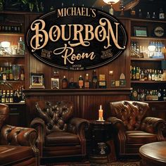 Elevate your space with a touch of classic elegance and personalized charm with our Bourbon Room Sign. Available in metal, canvas, and acrylic, this versatile sign suits any decor style. Boldly featuring the words Bourbon Room in eye-catching letters, it includes a customizable name to make it uniquely yours. Perfect for home bars, lounges, or man caves, this sign not only marks your territory but also adds a sophisticated, personalized touch. Personalize your Bourbon Bar Sign today! NOTE: Measu Billiards Room Decor, Bar Lounge Room, Theater Room Decor, Whiskey Lounge, Bourbon Room, Garage Game Rooms, Whiskey Room, Bourbon Gifts, Bourbon Bar