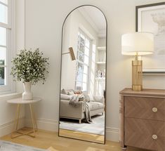 Arch Full Length Mirror 21"W x 64"H. High Quality: shatter-proof film and HD reflection. Aluminum Alloy Frame: waterproof, robust and longer lifespan. BEAUTYPEAK 20.5-in W x 63.4-in H Arch Black Framed Full Length Floor Mirror | LS-CYJ-GXZJ2164-B Oversized Floor Mirror, Arched Full Length Mirror, Arched Floor Mirror, Full Length Mirror Stand, Gold Mirrors, Mirror With Stand, Floor Length Mirror, Full Mirror, Full Length Floor Mirror