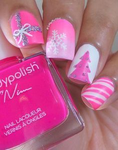 Unghie Nail Art, Christmas Gel Nails, Christmas Nails Easy, Christmas Nails Acrylic, Winter Nail Designs, Xmas Nails, Christmas Nail, Christmas Nail Art