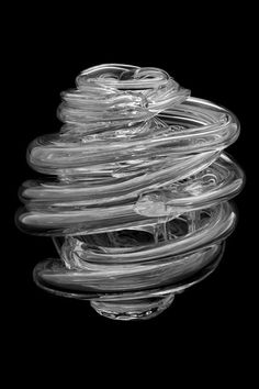 a glass object is shown in black and white