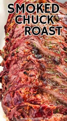 the smoked chuck roast is ready to be eaten