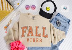 Tan color Small-3XL TAT: 7-14 business days Trendy Fall College T-shirt, Trendy College T-shirt For Fall, Tan Color, Cozy Sweatshirts, Fall Vibes, Tatting, Sweatshirts, Color