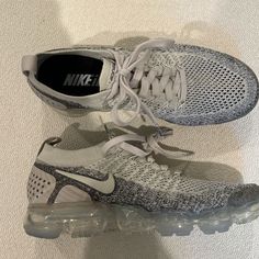 These Are A Few Years Old So I’m Not Sure Of The Year, But They’re Never Worn!!! They Don’t Make These Anymore. Size 8.5. Fly Knit. Mixture Of Light Gray And Dark Gray. I Attached A Picture Of The 2023 Version. Nike Air Vapormax Flyknit, Vapormax Flyknit, Nike Air Shoes, Cute Sneakers, Fresh Shoes, Hype Shoes, Air Vapormax, Gym Shoes, Nike Air Vapormax