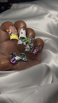 Weird Nail Ideas, Acrylic Nail Set, Duck Nails, Short Square Acrylic Nails