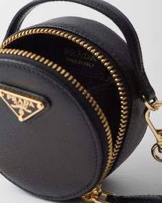 Zipper closure Enameled metal triangle logo Removable chain shoulder strap Logo-print nylon lining Prada Nylon Mini Bag, Prada Mini Bag, Prada Mini, Prada Nylon, Prada Collection, Prada Saffiano, Prada Men, Mini Pouches, Triangle Logo