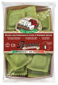 ravioli with pesto sauce in a box